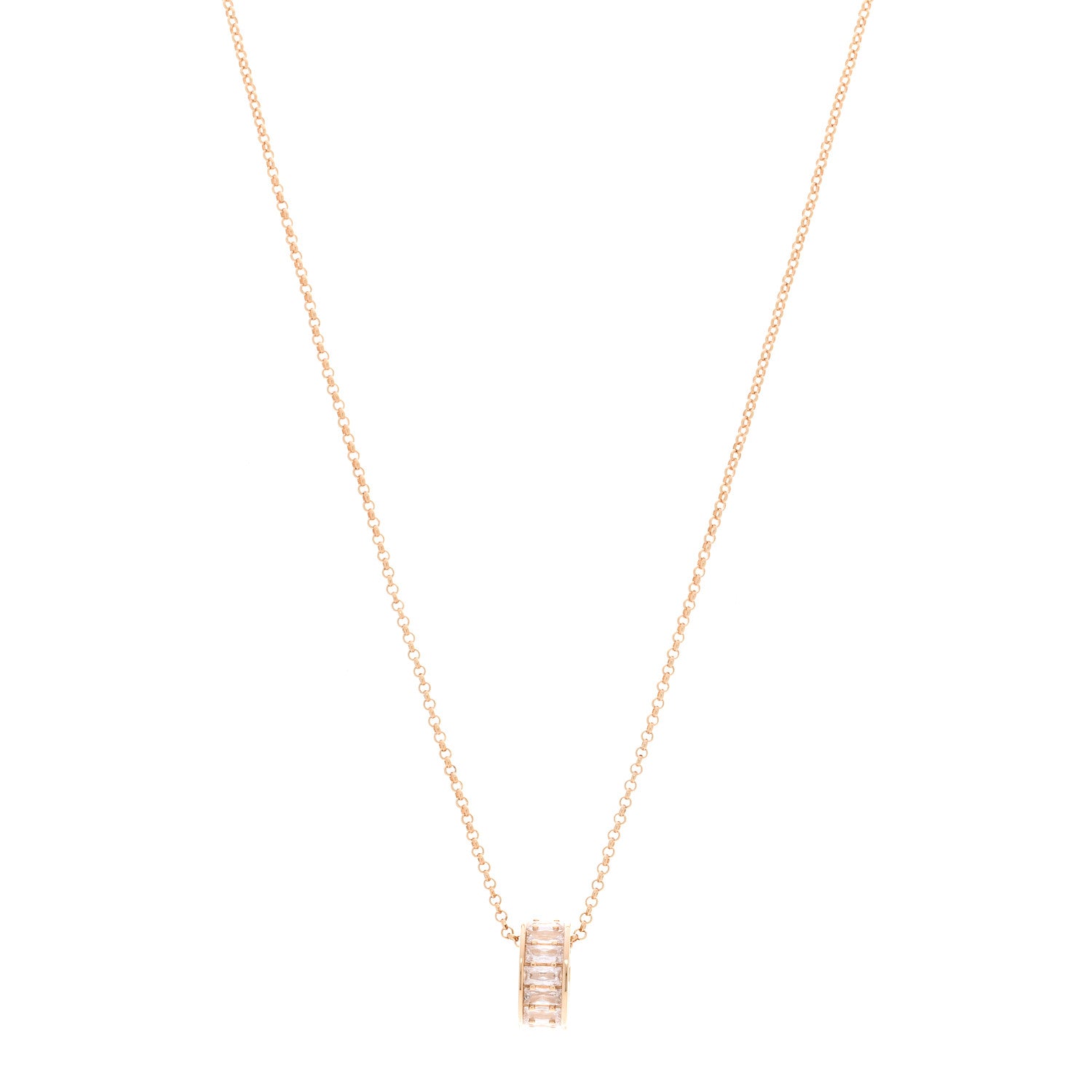 Gucci Metal Crystal Blondie Pendant Necklace Gold 1 of 7