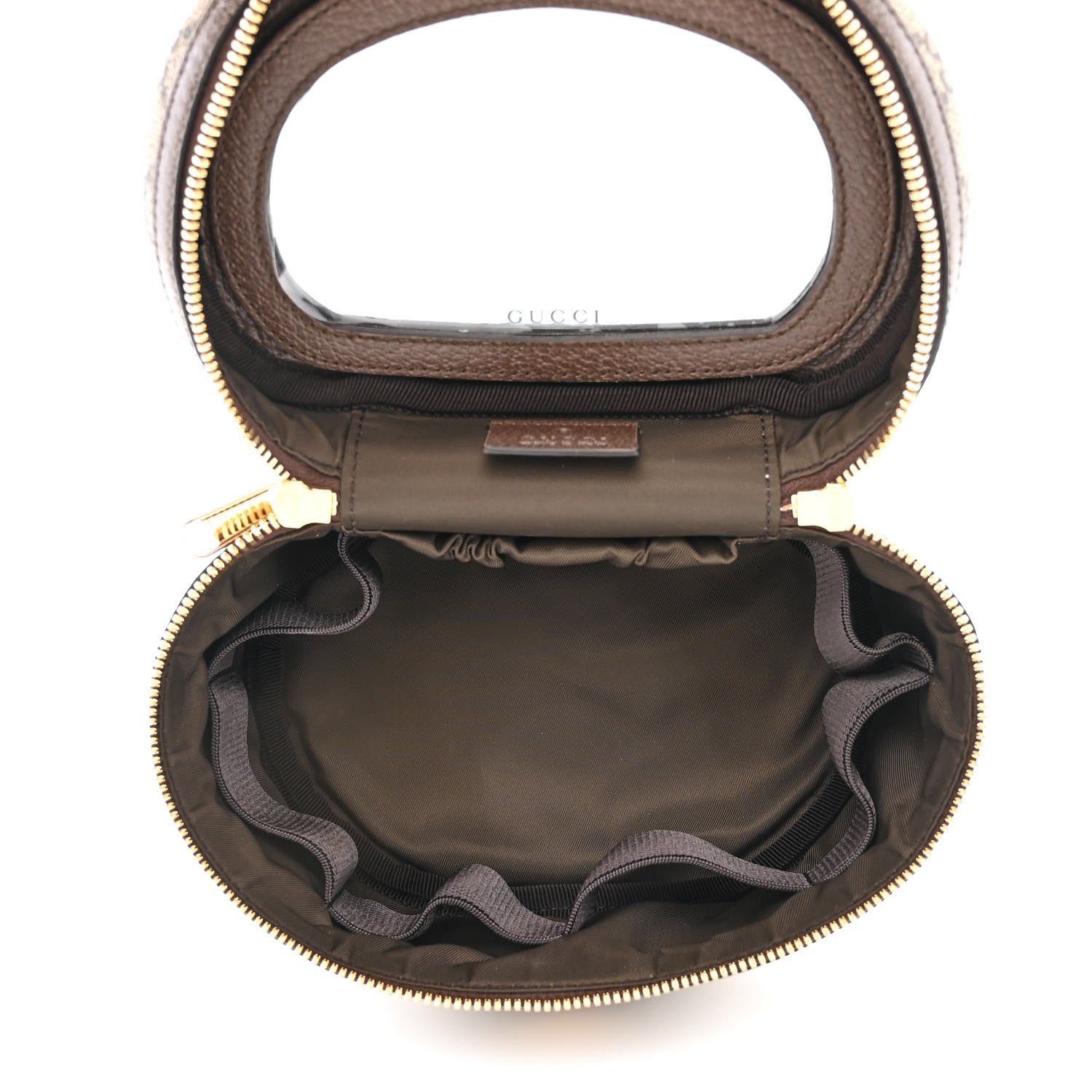 Gucci GG Supreme Monogram Textured Calfskin Web Ophidia Vanity Cosmetic Case Beige Ebony New Acero 5 of 11