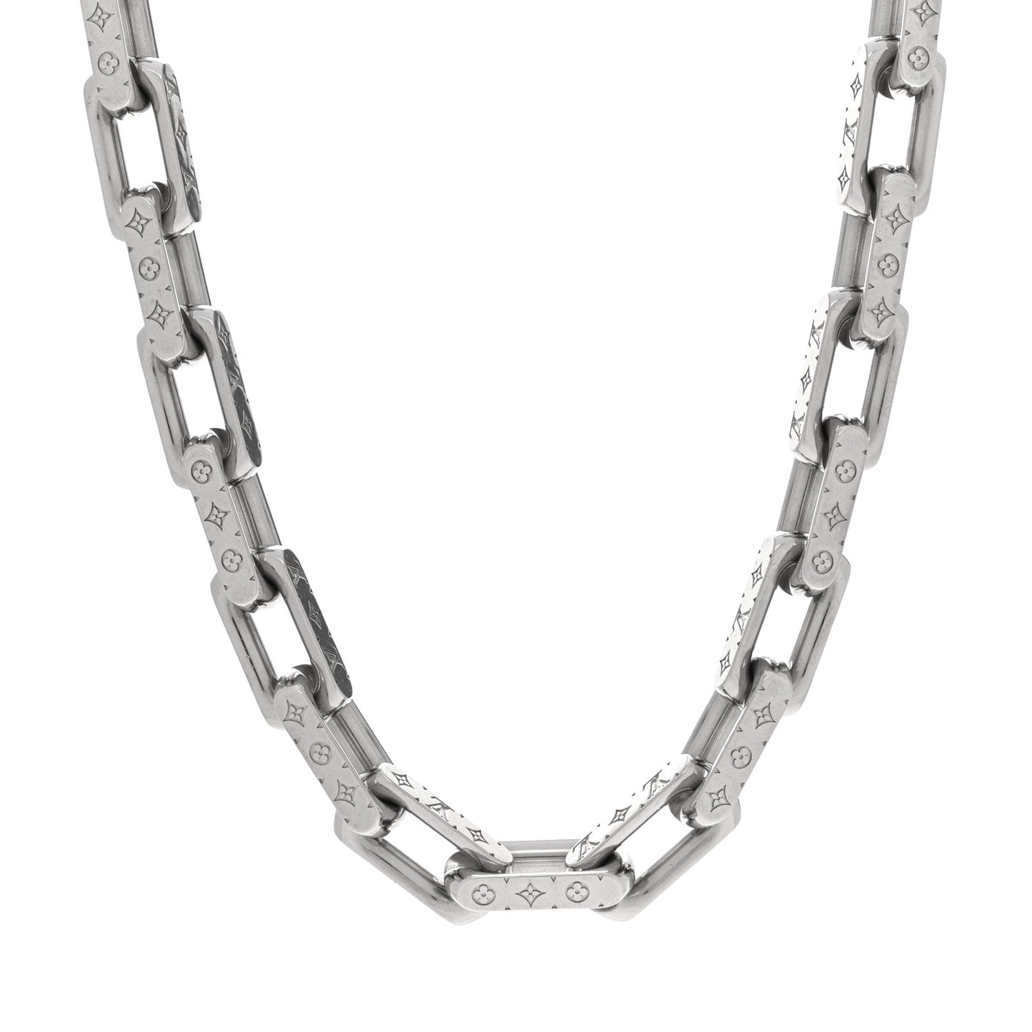 Monogram Chain Necklace Silver