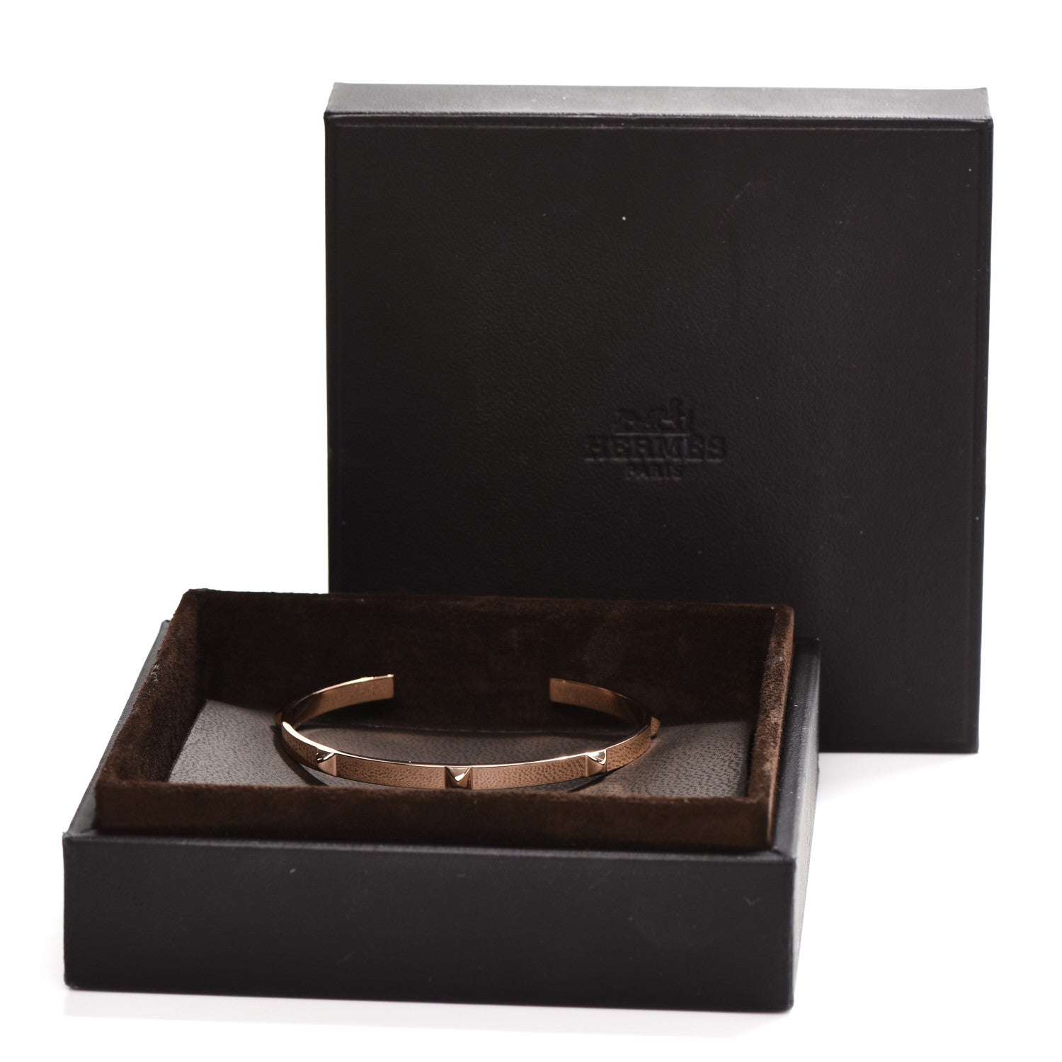 Hermes 18K Rose Gold Mini Clous Bracelet SH 5 of 5