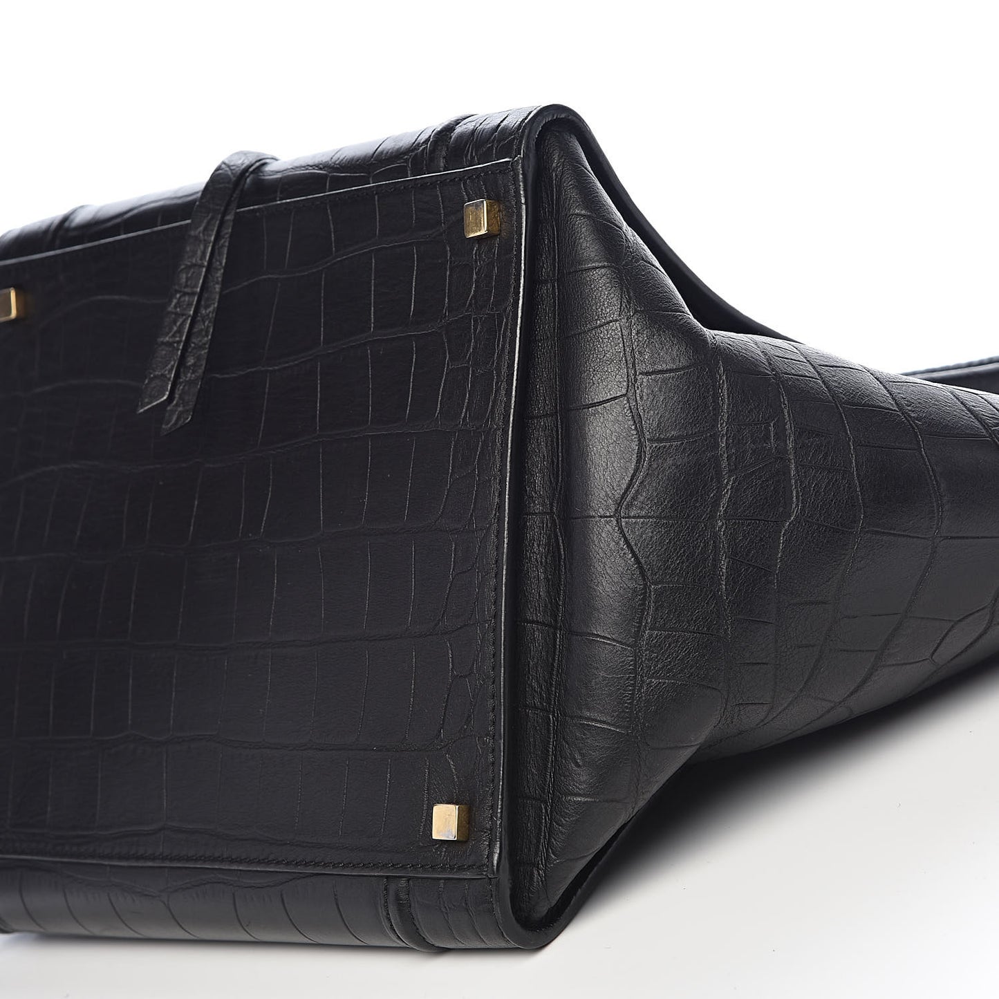 Crocodile Embossed Calfskin Medium Phantom Luggage Black