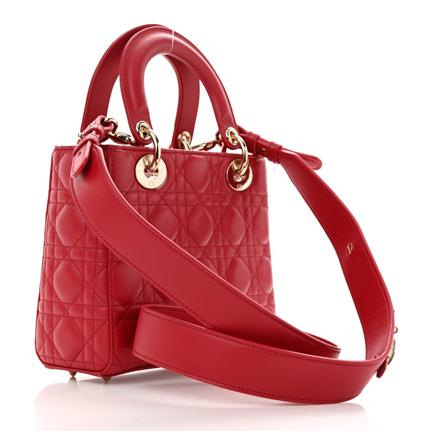 Christian Dior Lambskin Cannage Small My ABCDior Lady Dior Red 2 of 12