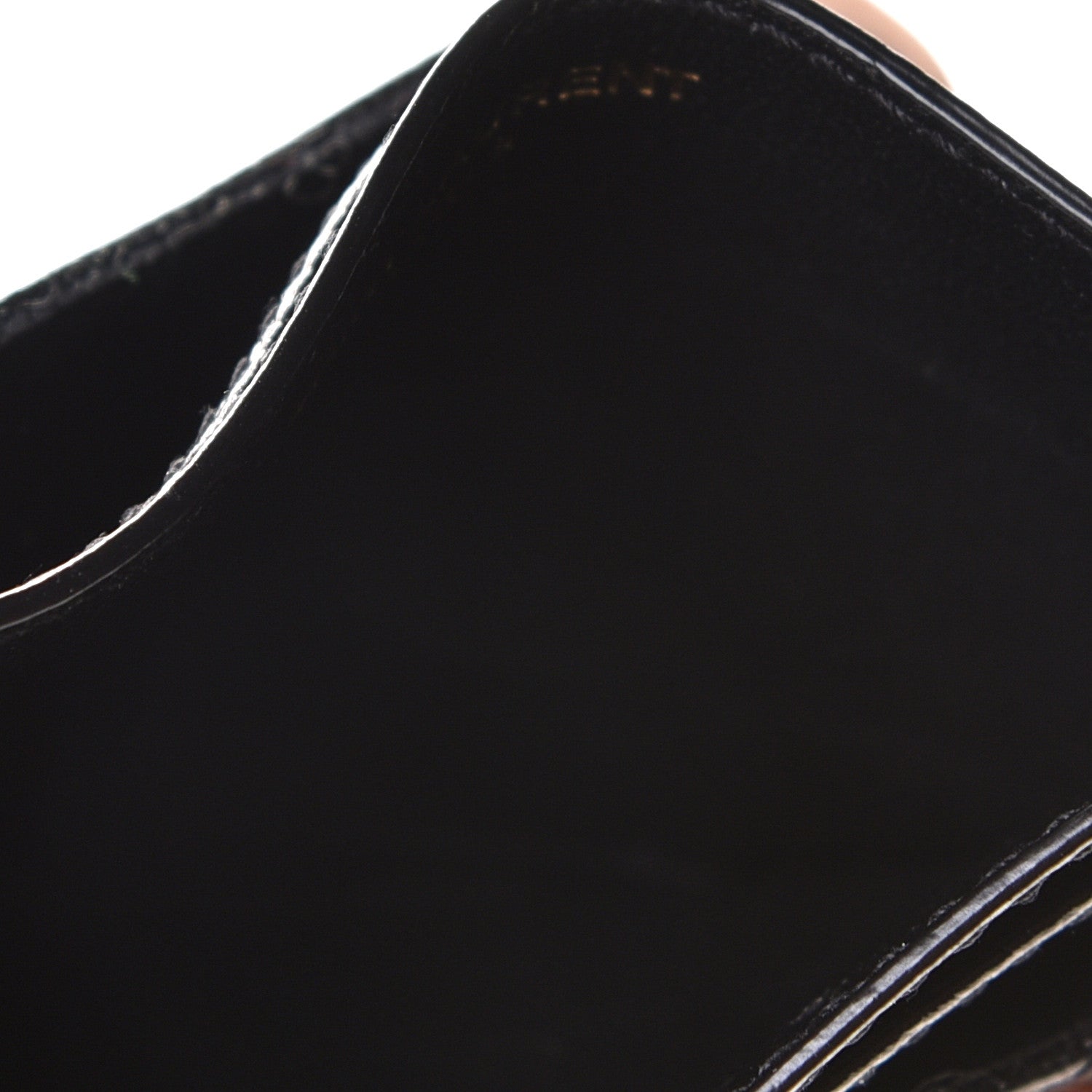 Saint Laurent Grain De Poudre Matelasse Chevron Monogram Credit Card Case Black 9 of 16