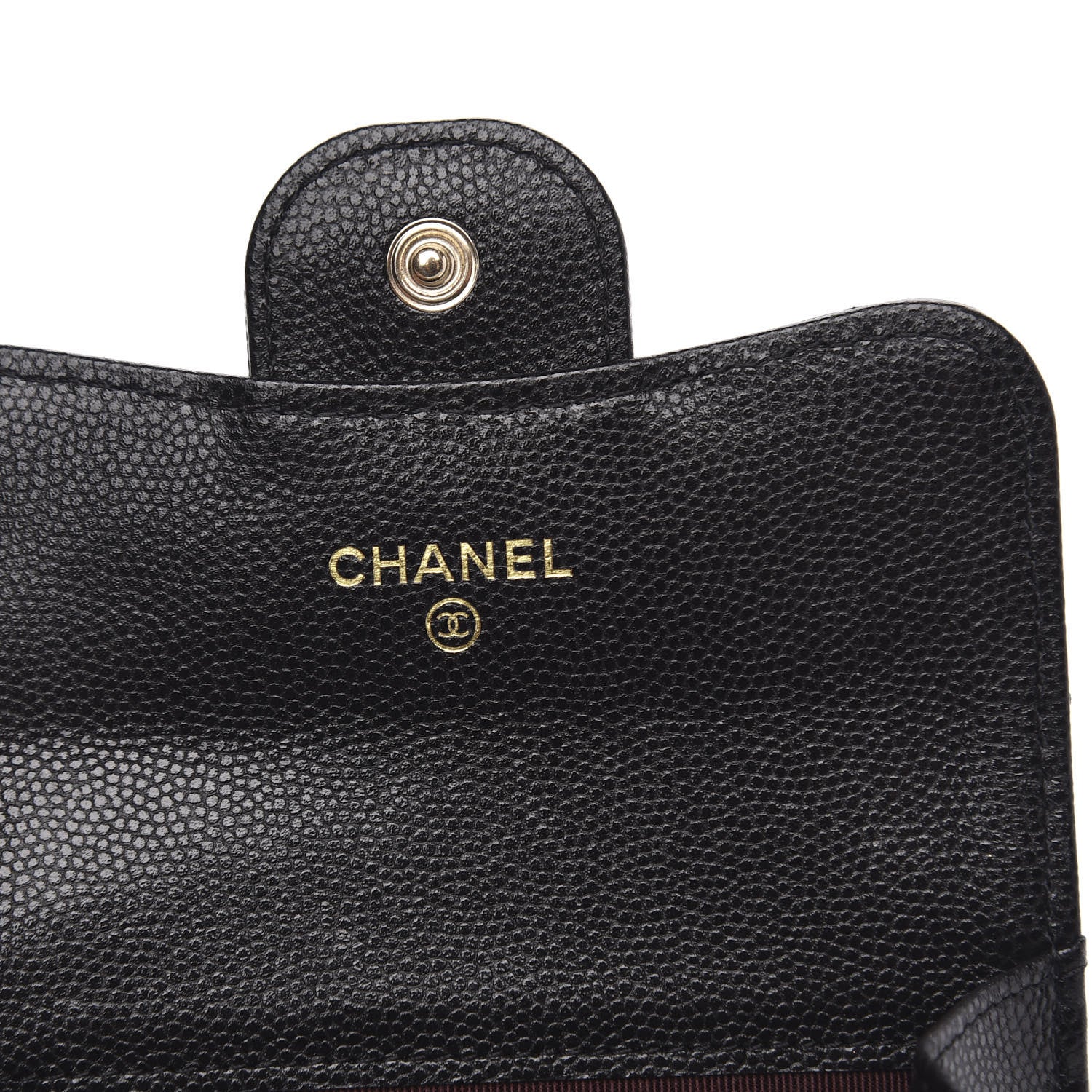 Chanel Caviar Quilted Flap Card Holder Chain Wristlet Black 6 of 9