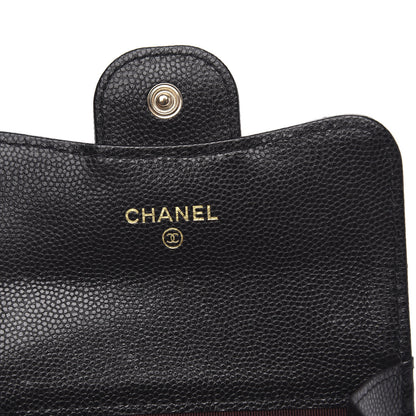 Chanel Caviar Quilted Flap Card Holder Chain Wristlet Black 6 of 9