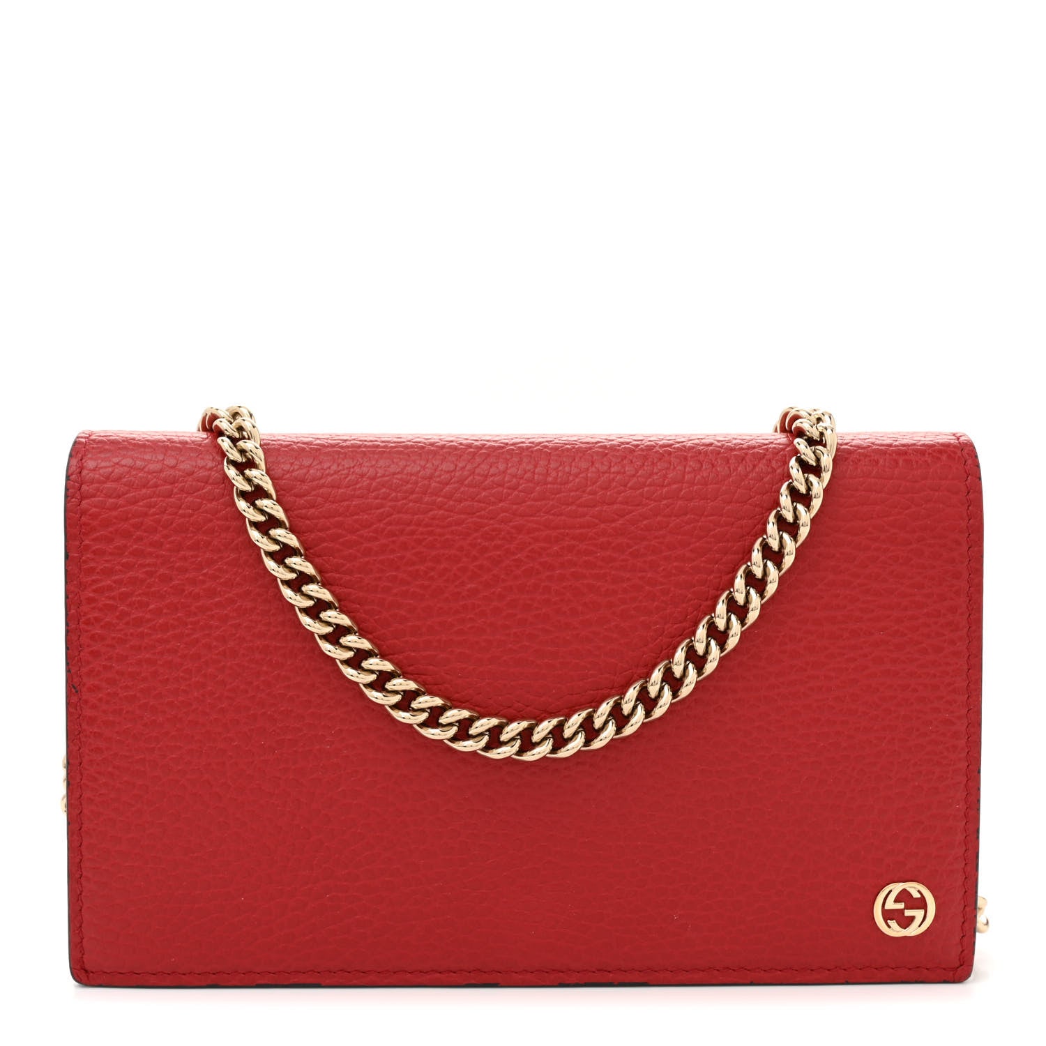 Gucci Dollar Calfskin Medium Betty Chain Wallet Red 1 of 14