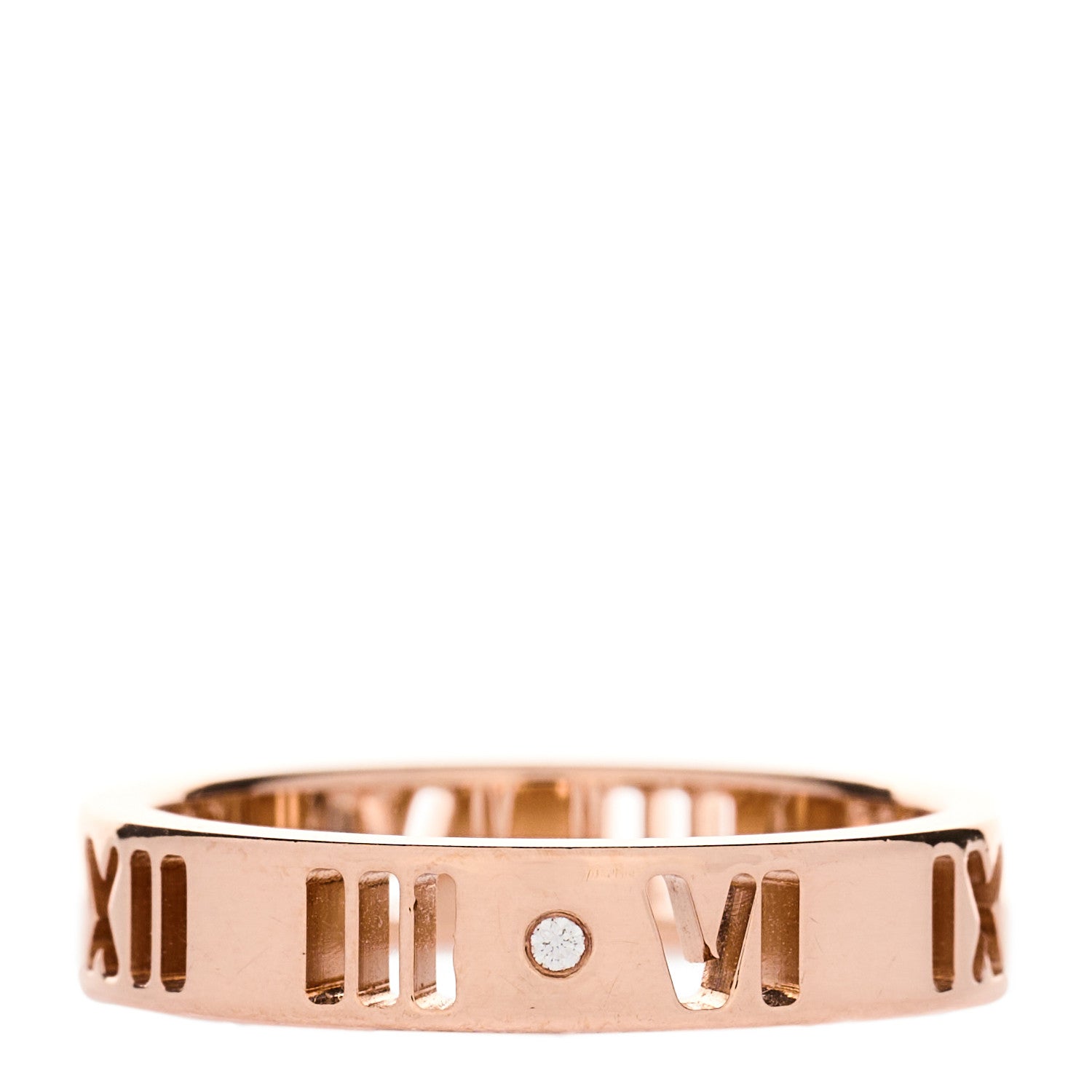Tiffany 18K Rose Gold Diamond Atlas Pierced Ring 46 3.75 3 of 5