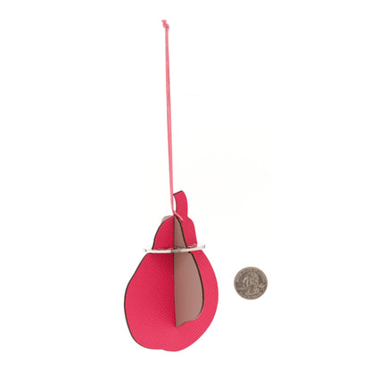 Hermes Epsom Swift Petit H Pear Bag Charm GM Rose Tyrien Argile 2 of 5