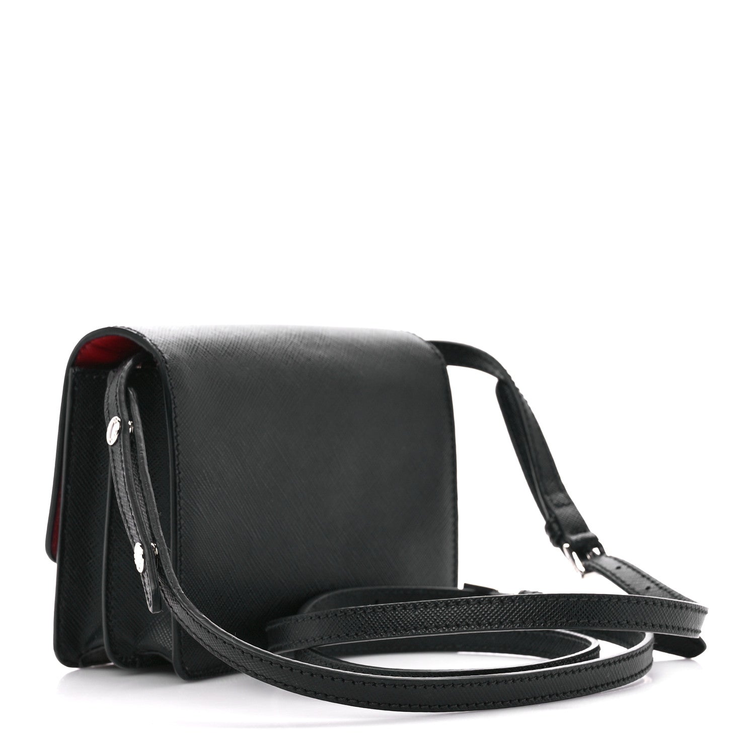 Prada Saffiano Lux Crossbody Bag Black 3 of 10