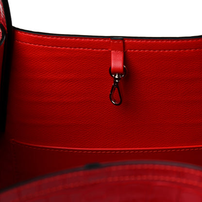 Christian Louboutin Crocodile Embossed Calfskin Spiked Small Cabarock Shopper Tote Red 7 of 13