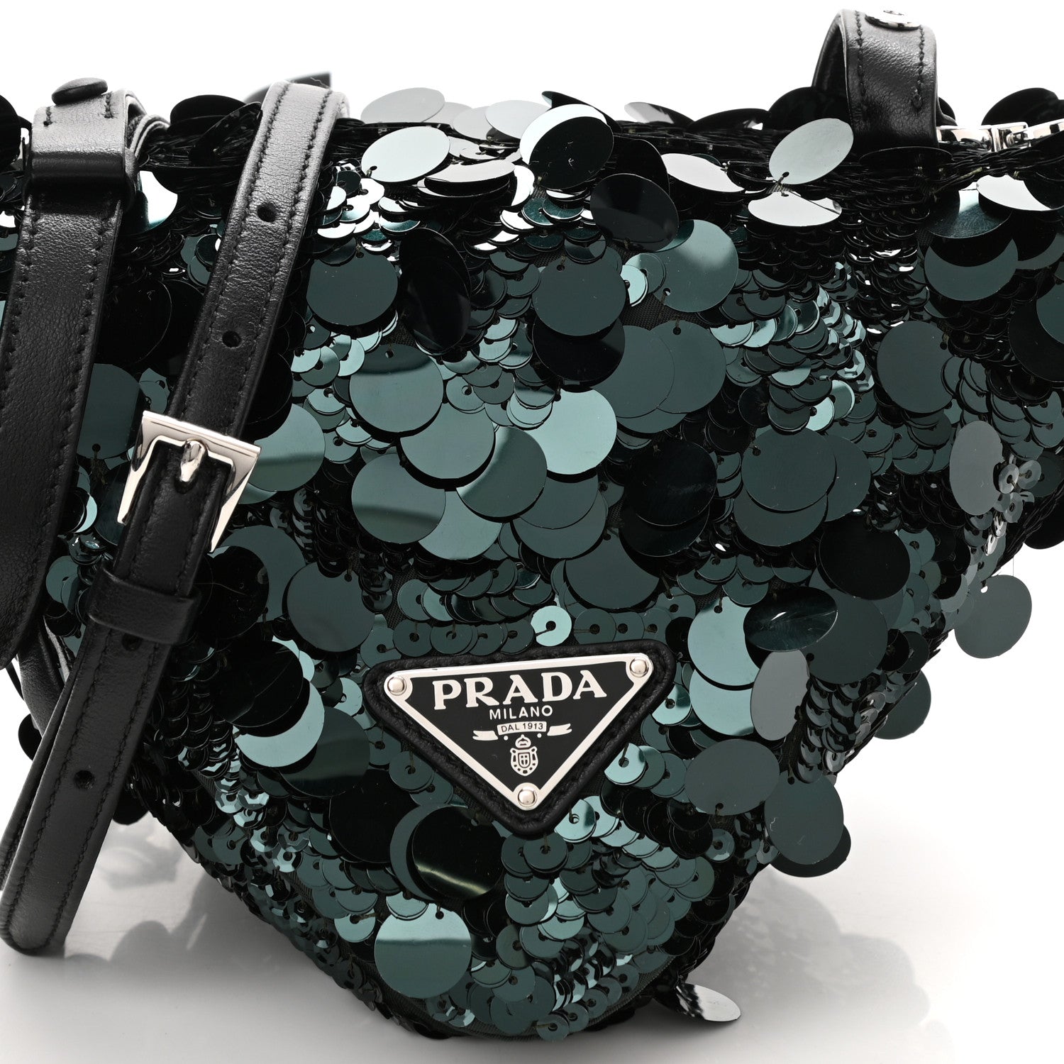 Prada Paillettes Vitello Triangle Crossbody Bottiglia 9 of 11