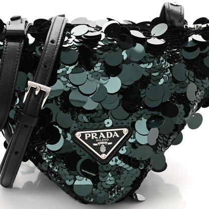 Prada Paillettes Vitello Triangle Crossbody Bottiglia 9 of 11