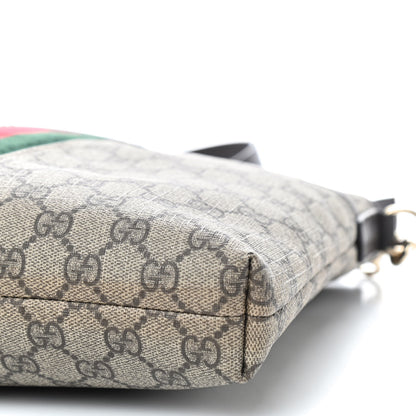 Gucci GG Supreme Monogram Web Flat Messenger Bag Dark Brown 7 of 13