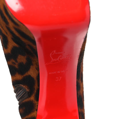 Christian Louboutin Pony Hair Leopard Print Protoboot Platform Ankle Boots 37 Brown 7 of 7