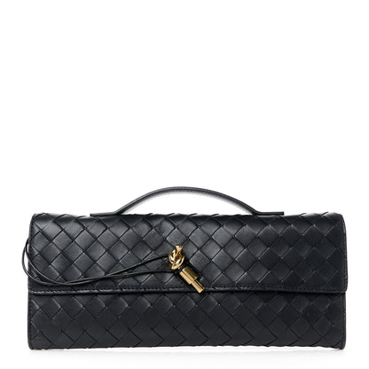 Bottega Veneta Nappa Intrecciato Long Andiamo Top Handle Clutch Black 1 of 10
