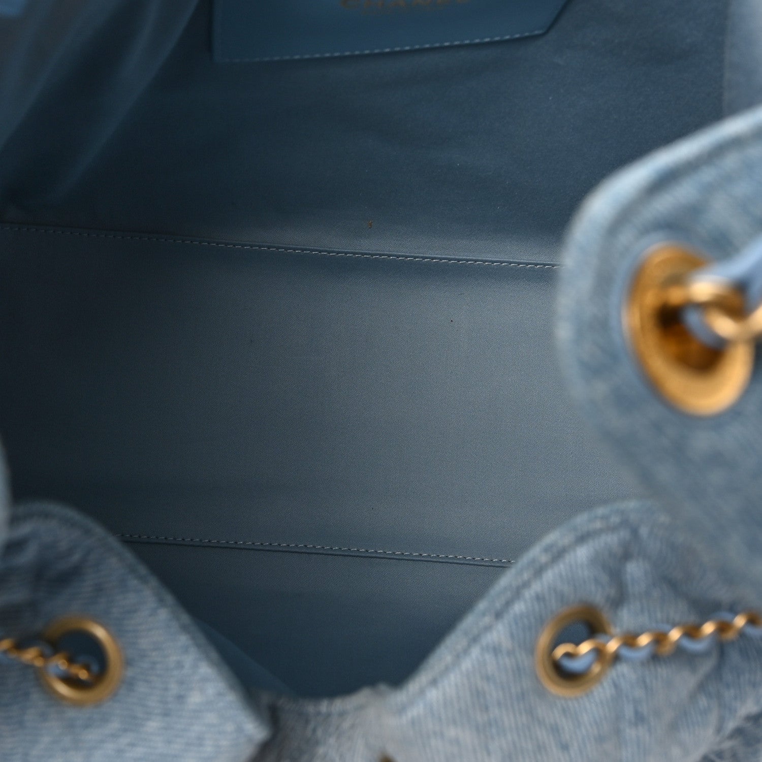 Chanel Washed Denim Quilted Medium Chanel 25 Handbag Blue 6 of 11