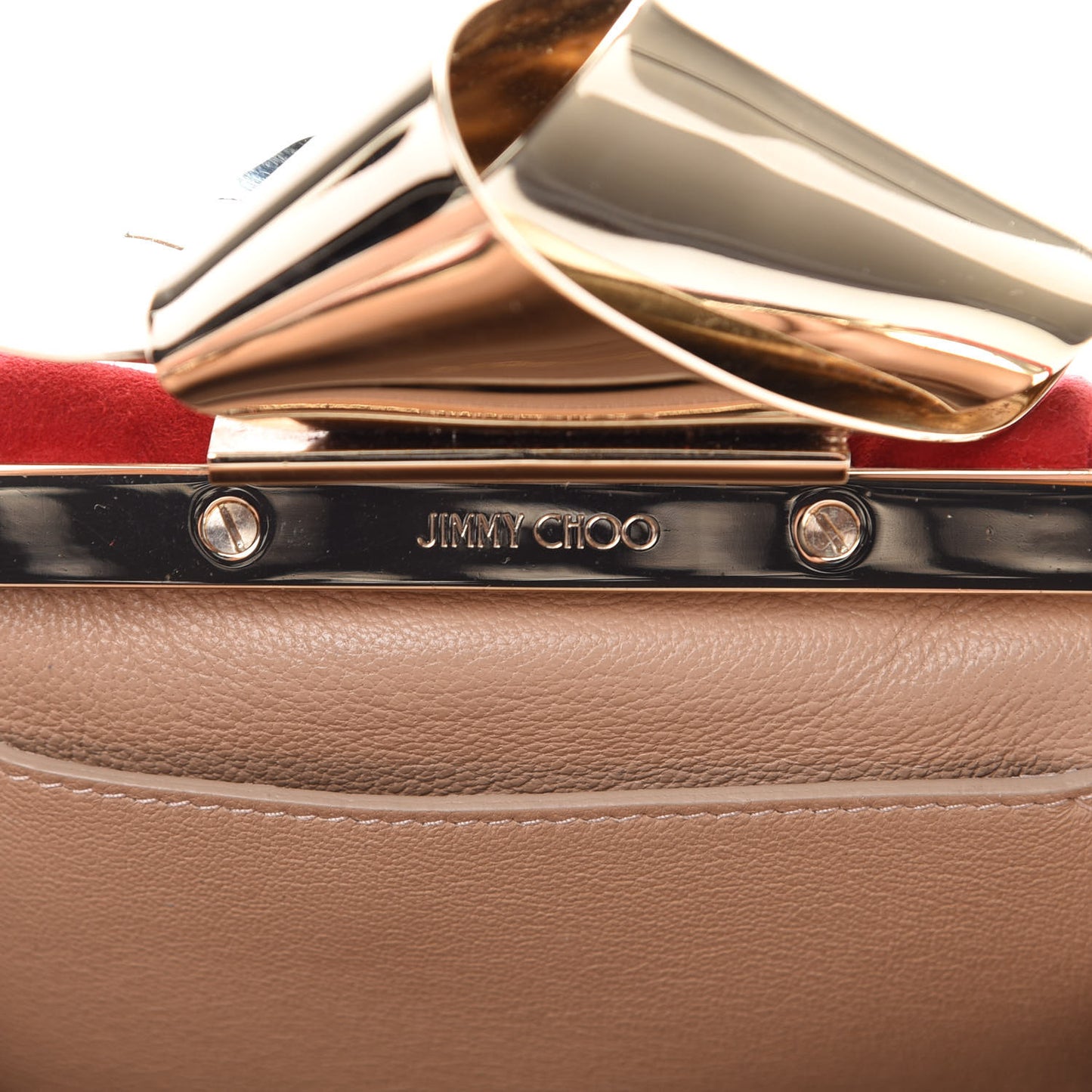 Suede Cara Chain Clutch Dahlia