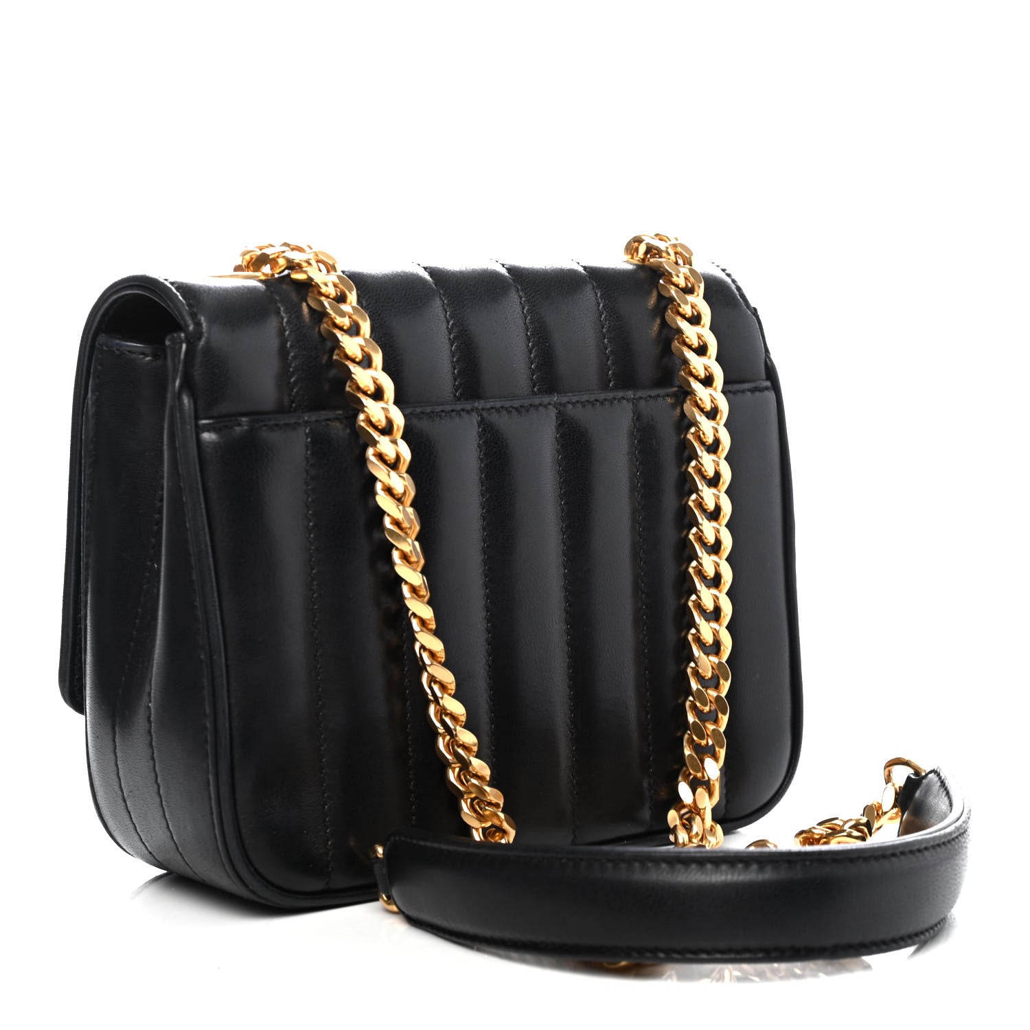 Saint Laurent Lambskin Matelasse Monogram Small Vicky Chain Bag Black 2 of 4