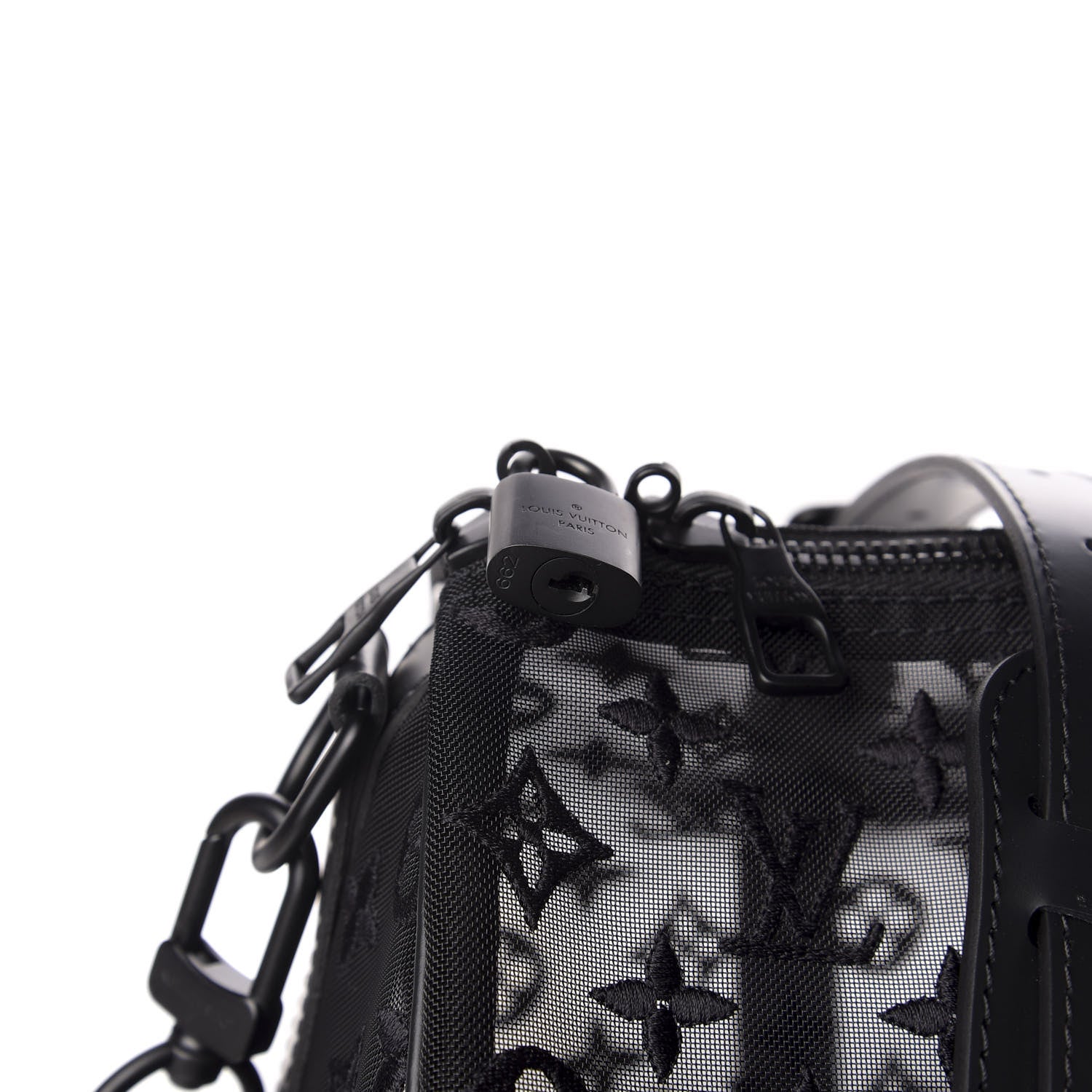 Louis Vuitton Monogram See Through Keepall Bandouliere 50 Black 8 of 11