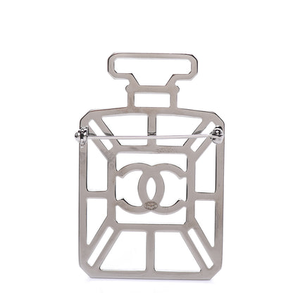 Chanel Ruthenium Crystal Perfume Bottle CC Brooch Iridescent Pink 3 of 5