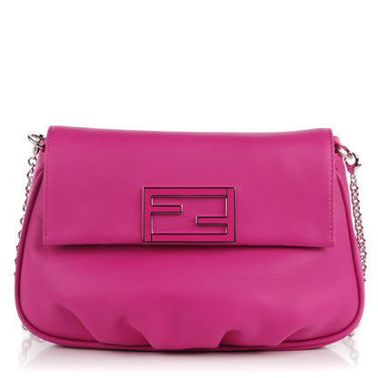 Fendi Vitello Flamingo Enamel Fendista Pouchette Crossbody Magenta 1 of 9