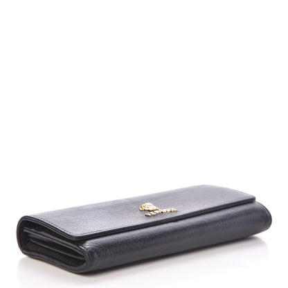 Versace Grained Calfskin Continental Wallet Black 4 of 14