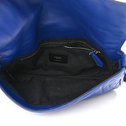 Fendi Nappa FF 1974 Embossed Belt Baguette Bag Blue Neon 5 of 16