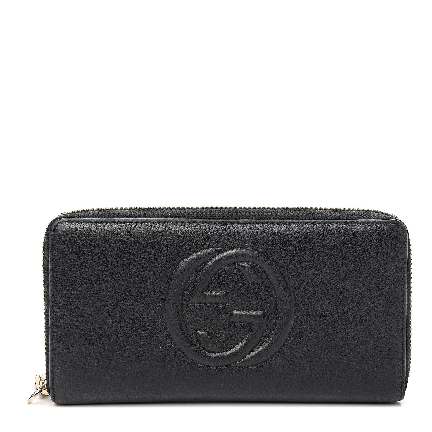 Pebbled Calfskin Soho Zip Around Wallet Black