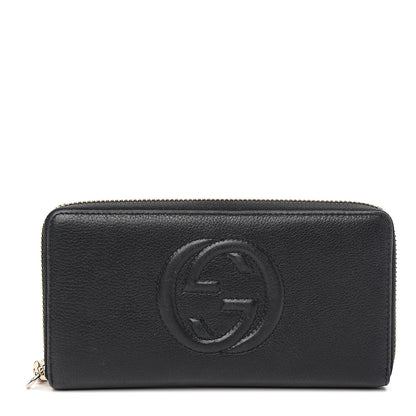 Gucci Pebbled Calfskin Soho Zip Around Wallet Black 1 of 8