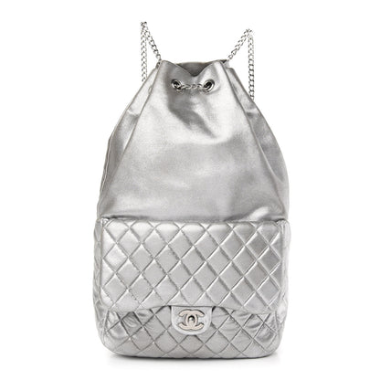 Chanel Metallic Lambskin Quilted Large In Seoul Backpack Silver 1 of 10