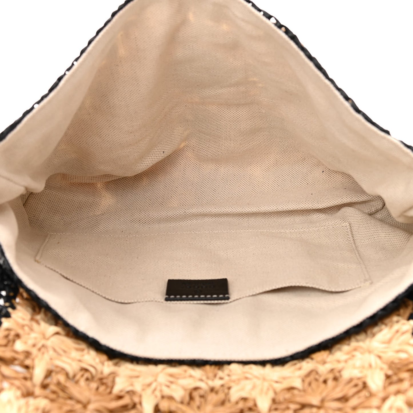 Raffia Azalea Calfskin Crochet Flower Small GG Marmont Shoulder Bag Natural Ecru Black
