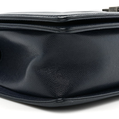 Chanel Caviar Chevron Quilted Medium Boy Flap Navy 8 of 19