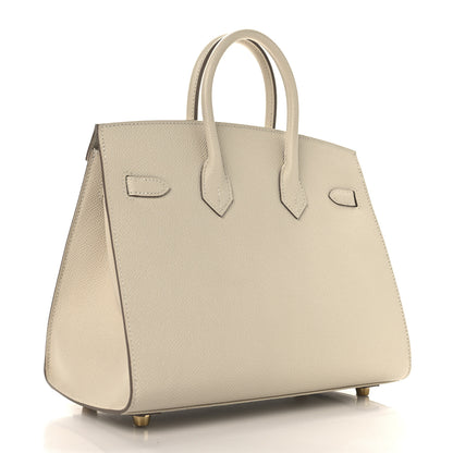 Hermes Epsom Horseshoe Birkin Sellier 25 Craie Gris Tourterelle 3 of 13