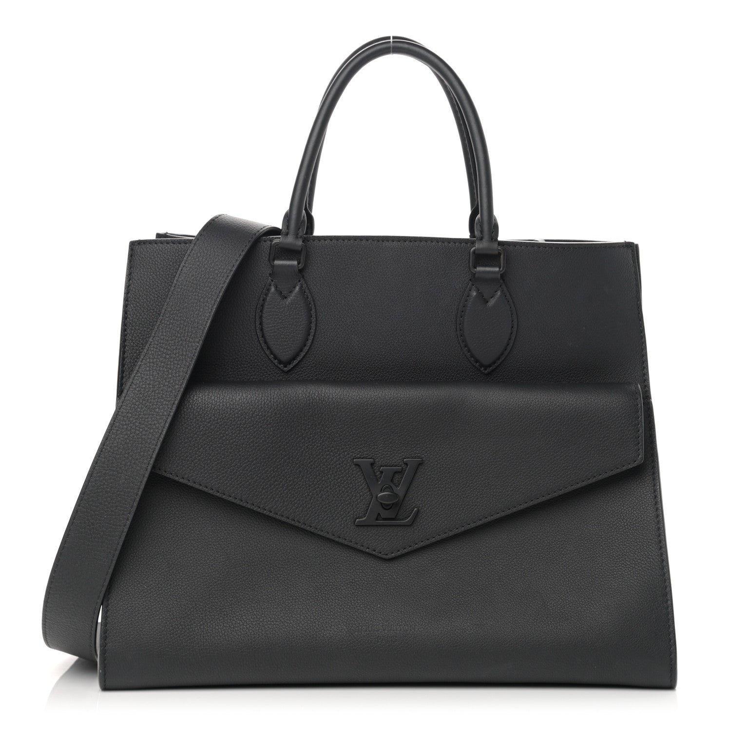 Louis Vuitton Soft Calfskin Lockme Tote MM Black 1 of 13