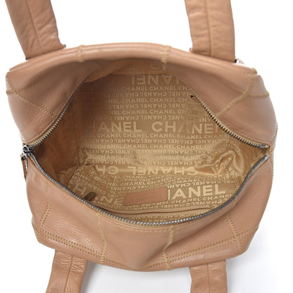 Chanel Caviar Square Stitched Tote Beige 5 of 11