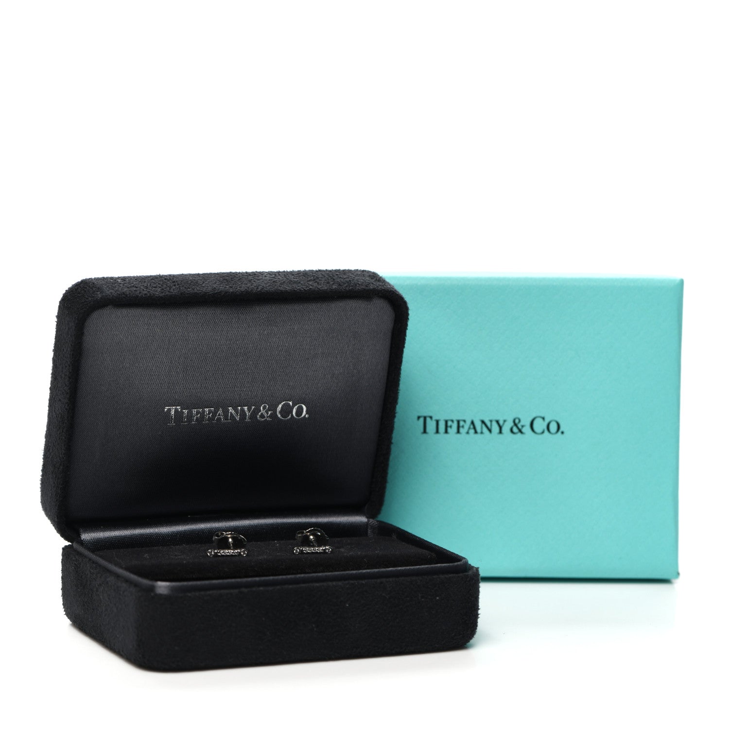 Tiffany Platinum Diamond Fleur de Lis Key Bar Earrings 5 of 5
