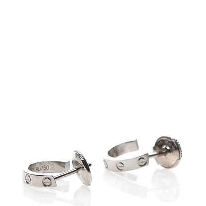 Cartier 18K White Gold Small LOVE Hoop Earrings 3 of 7