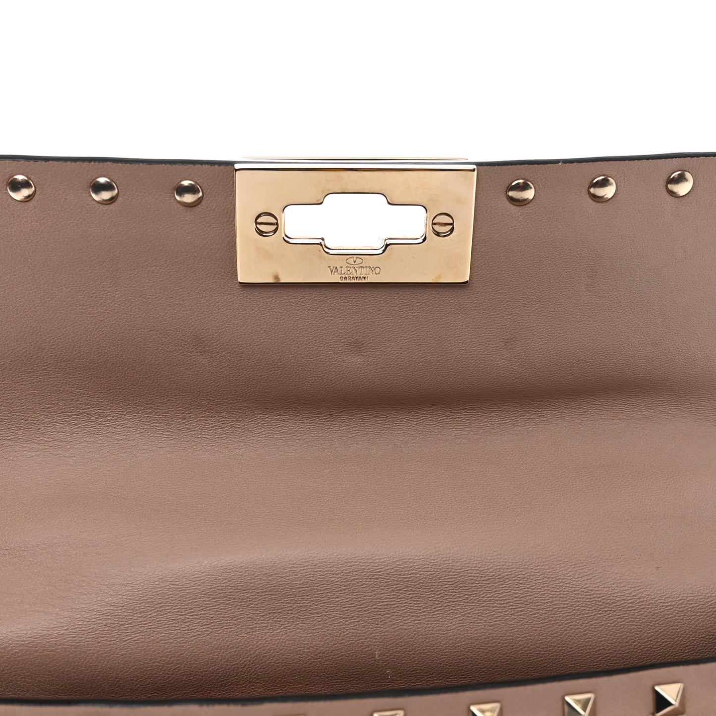 Nappa Small Rockstud Spike Shoulder Bag Poudre