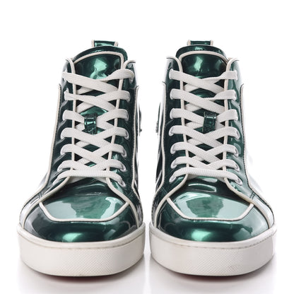 Christian Louboutin Glossy Patent Nappa Mens Rantus Orlato Flat Sneakers 41.5 Green Latte 3 of 8