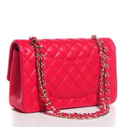 Chanel Lambskin Quilted Medium Double Flap Dark Pink 3 of 7