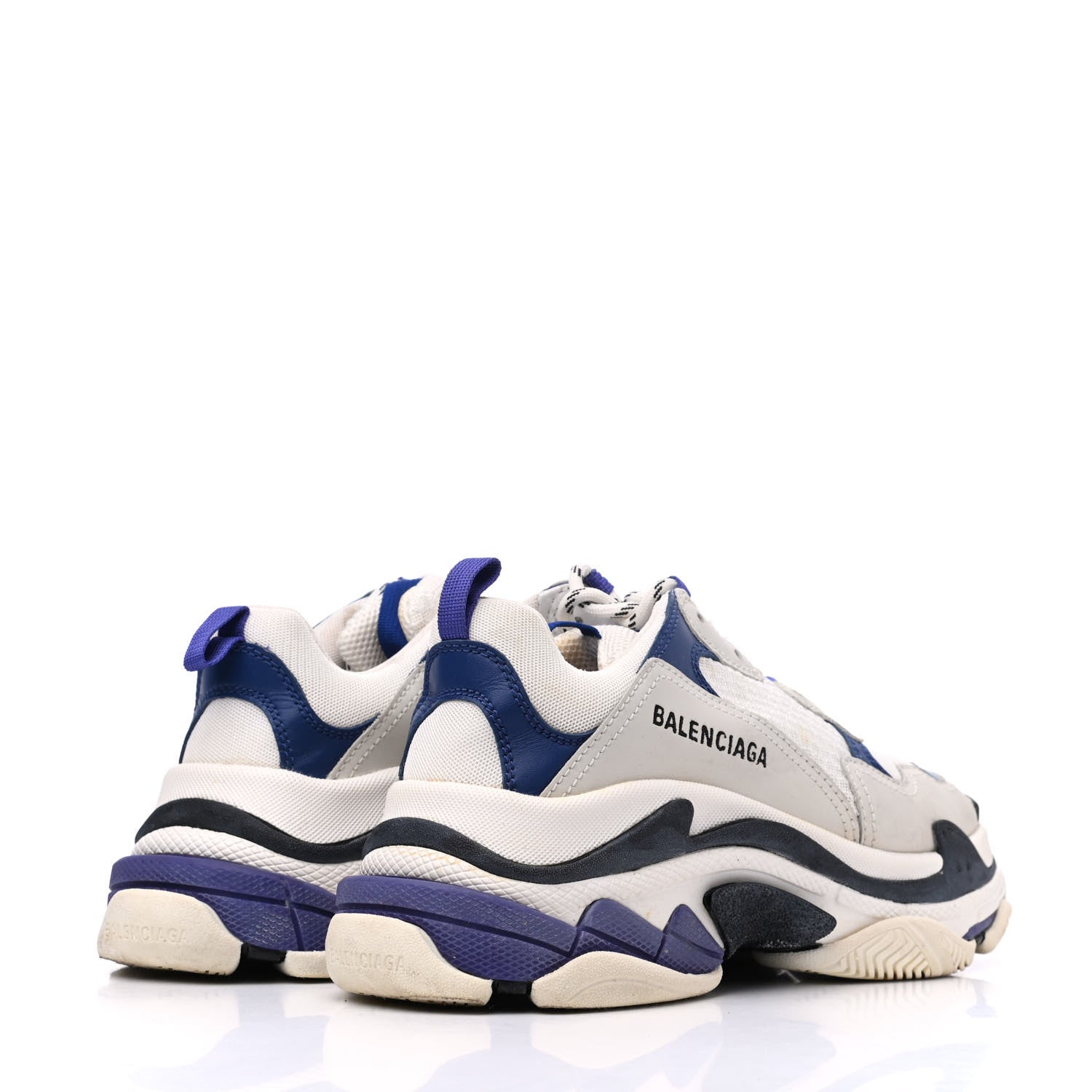Balenciaga Mesh Nubuck Womens Triple S Sneakers 38 White Bleu Violet 4 of 24