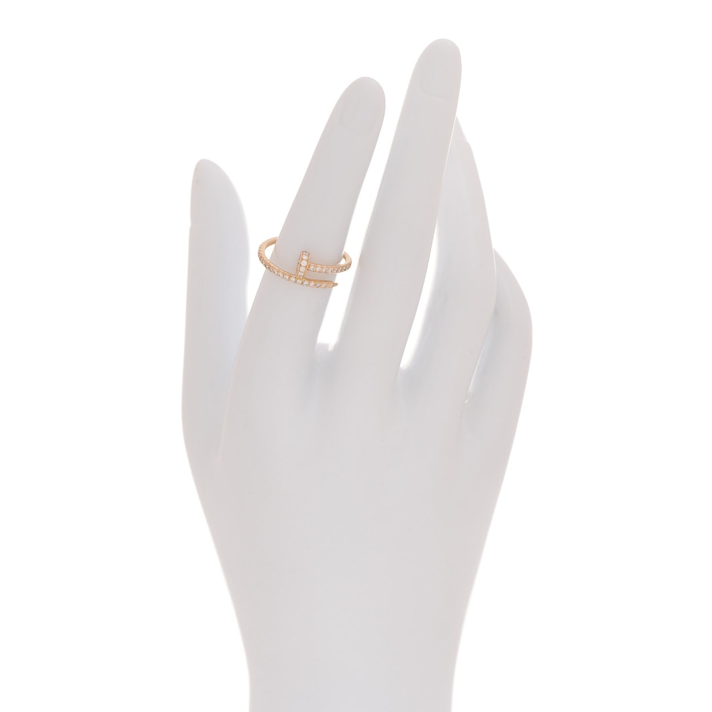 18K Pink Gold Diamond Juste Un Clou Paved Ring 52 6