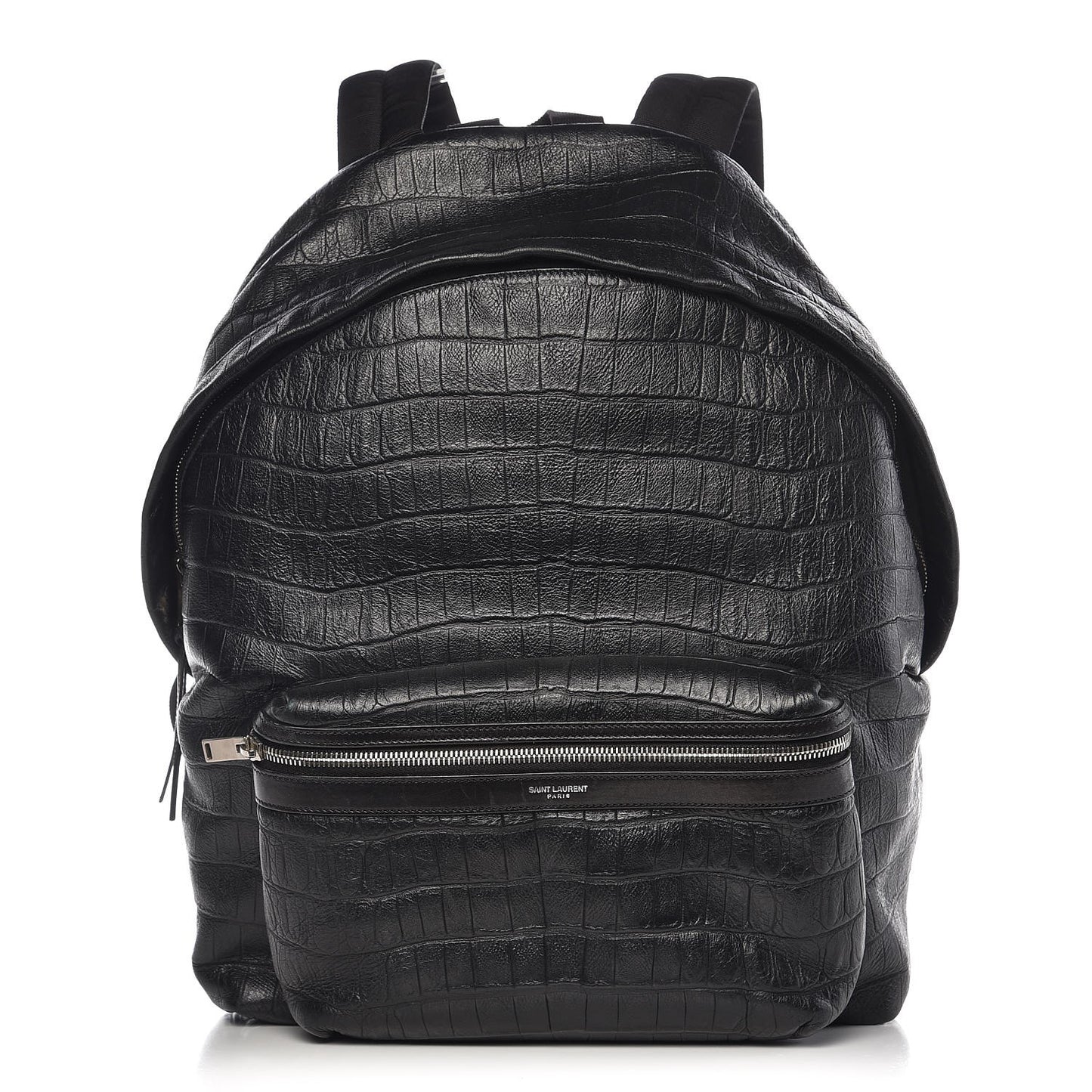 Croc Calfskin Embossed Hunting Backpack Black