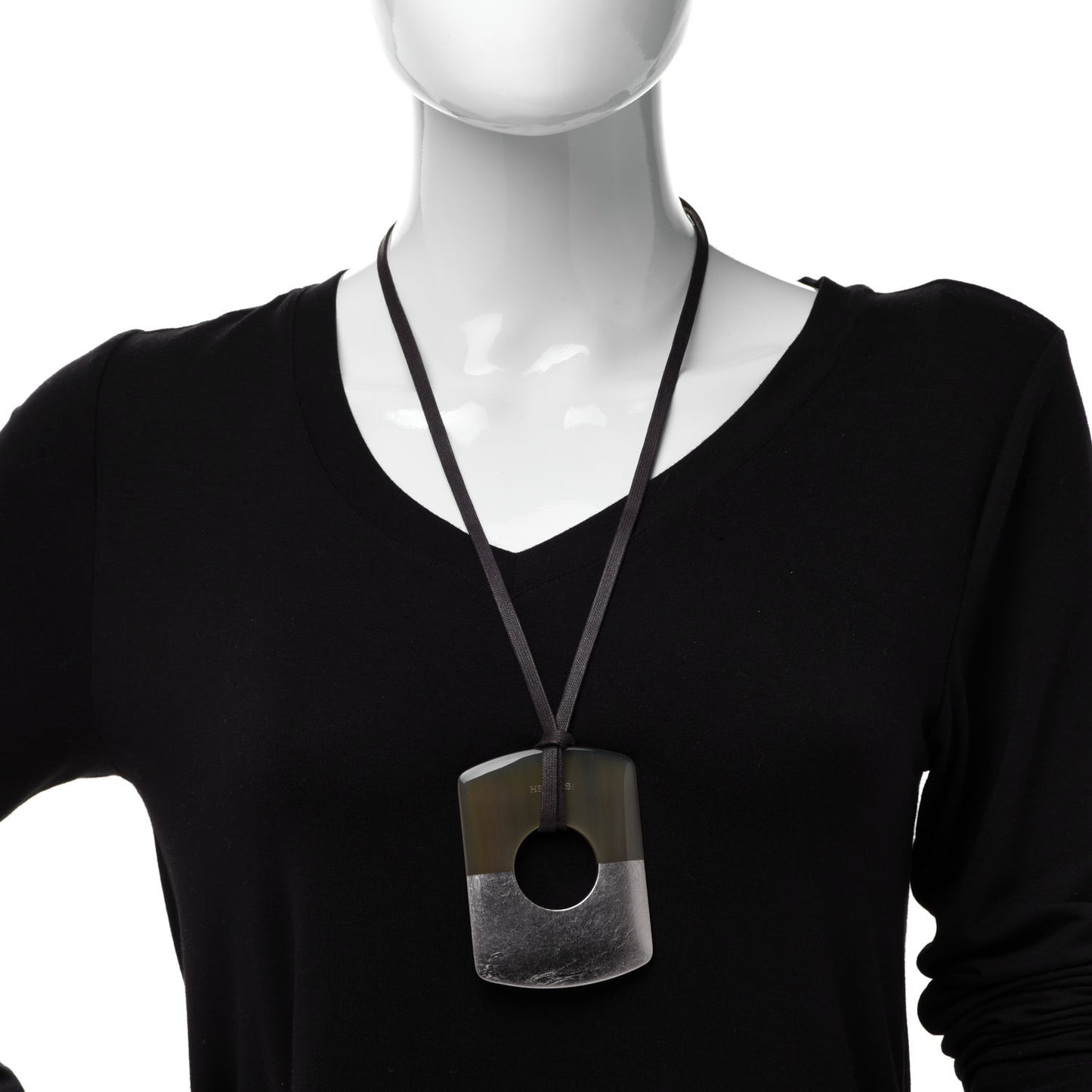 Buffalo Horn Gold Leaf Dalva Pendant Necklace Palladium