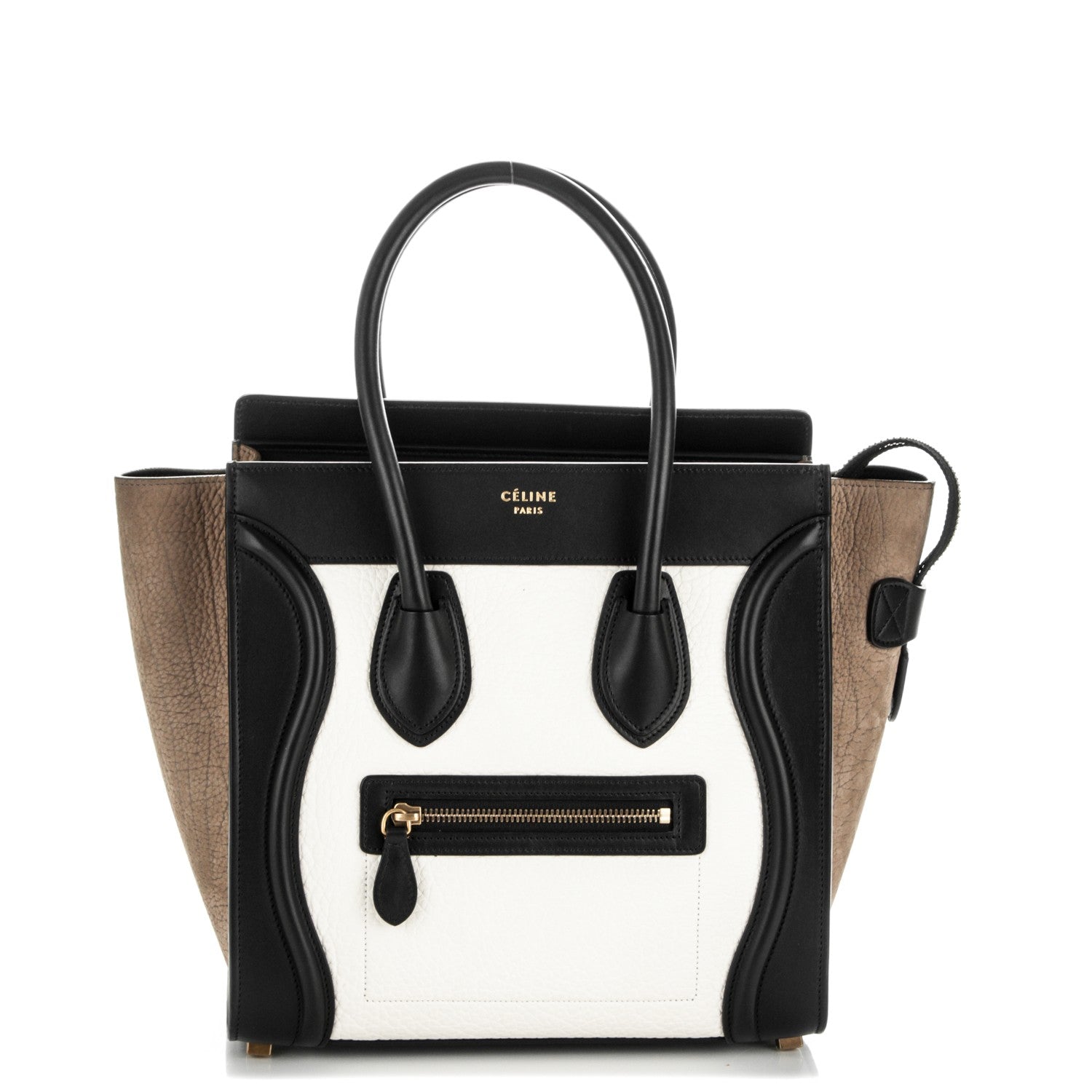 Celine Bullhide Calfskin Suede Micro Tri-Color Luggage Khaki 1 of 6