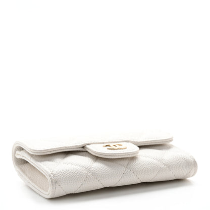 Chanel Caviar Quilted Flap Card Holder Wallet White 4 of 12
