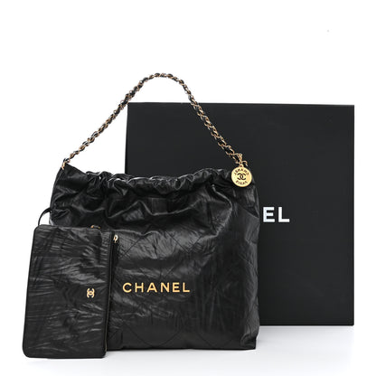 Chanel Crumpled Calfskin Quilted Chanel 22 Black 14 of 14
