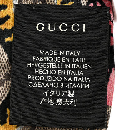 Gucci Silk Monogram Bengal Tiger Print Duchesse Headband Pink 4 of 5