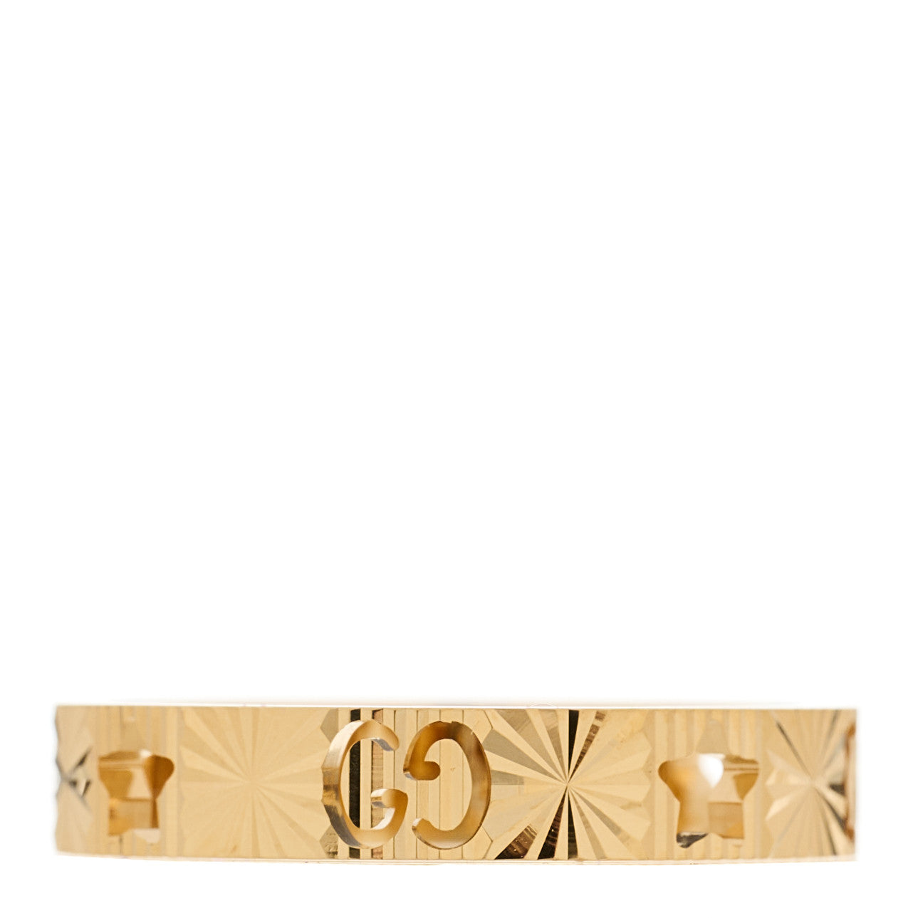 18K Yellow Gold Icon Stars Band Ring 58 8.25