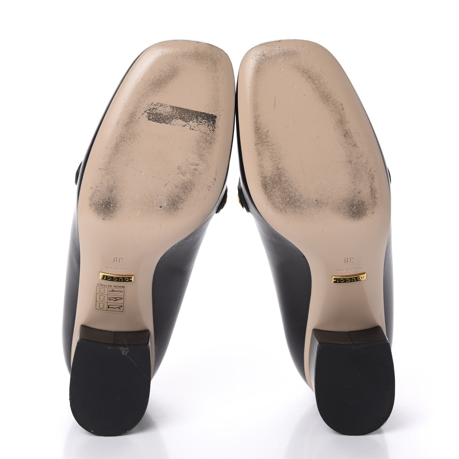 Gucci Malaga Kid Sylvie Web Chain Mid Heel Loafers 38 Black 5 of 10
